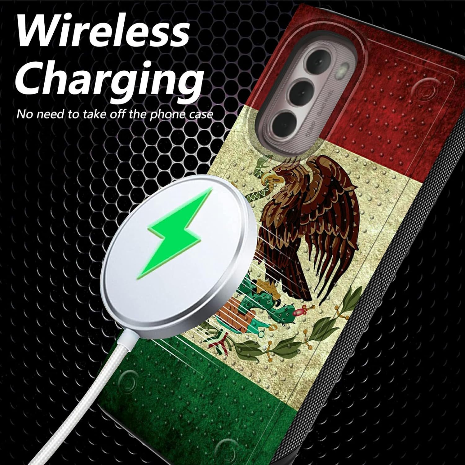 Rossy Funda para Moto G Stylus 5G 2023 (paquete de 2) con protector de pantalla, bandera mexicana vintage de México, protección resistente, carga