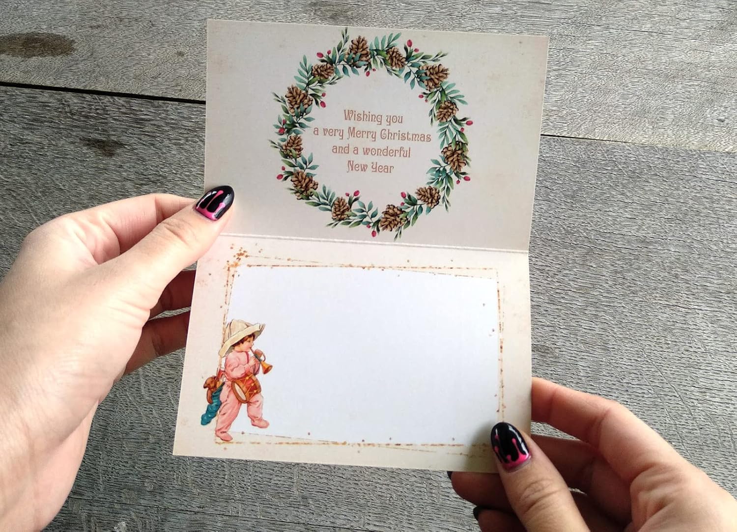 PIXILUV White Christmas (paquete de 12) tarjetas de notas pequeñas tarjetas de felicitación # escenas de Navidad frías invernales  postales de