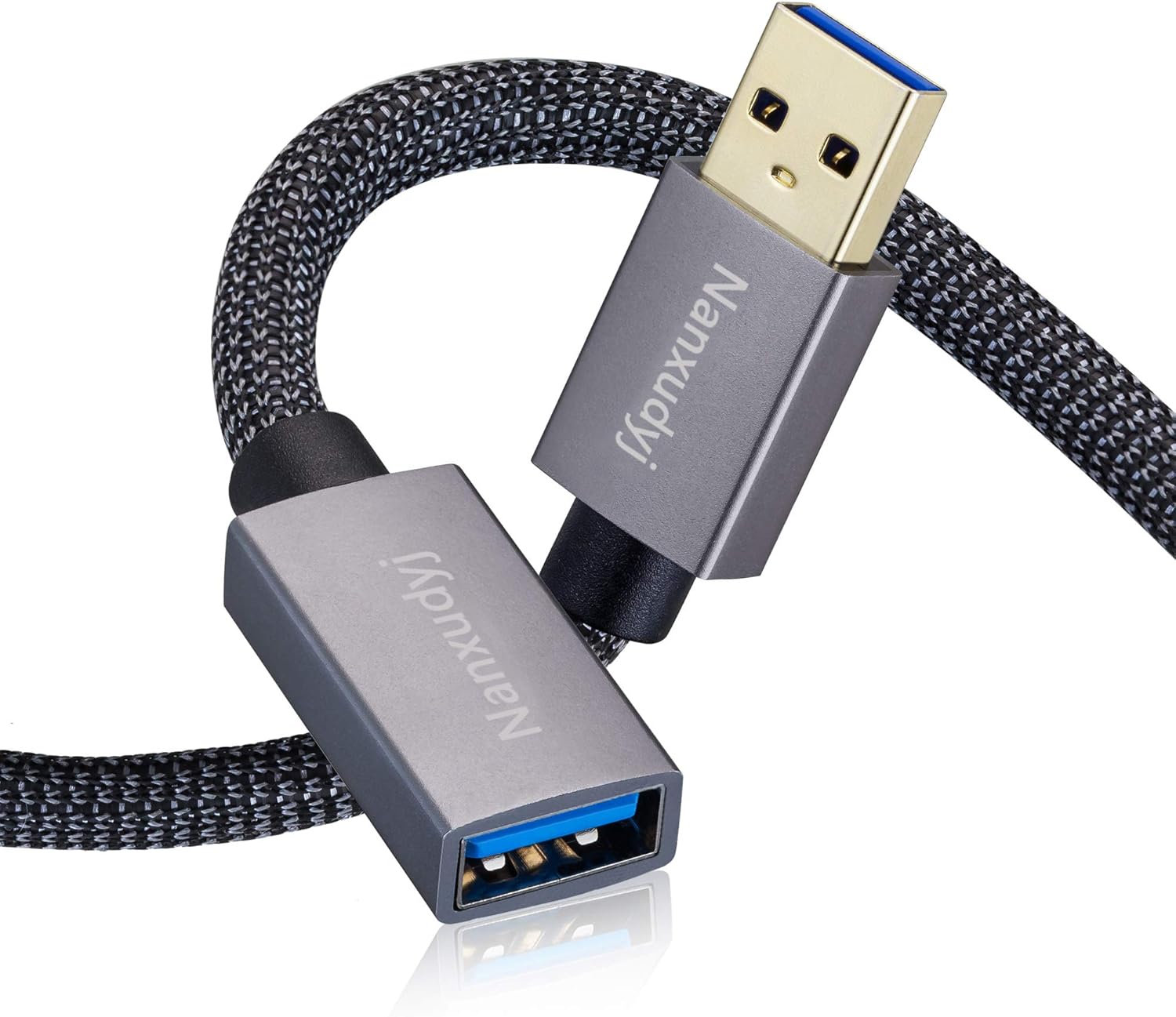 Nanxudyj Cable de extensión USB 3.0 de 15 pies, cable extensor USB tipo A, macho a hembra, cable de transferencia de datos de 5 Gbps para