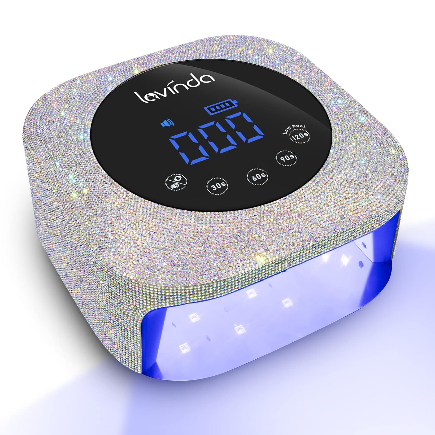 Lavinda Diamond Serise – Lámpara de uñas inalámbrica con diamantes de imitación brillantes, 35000 rpm, taladro de uñas portátil eléctrico profesional
