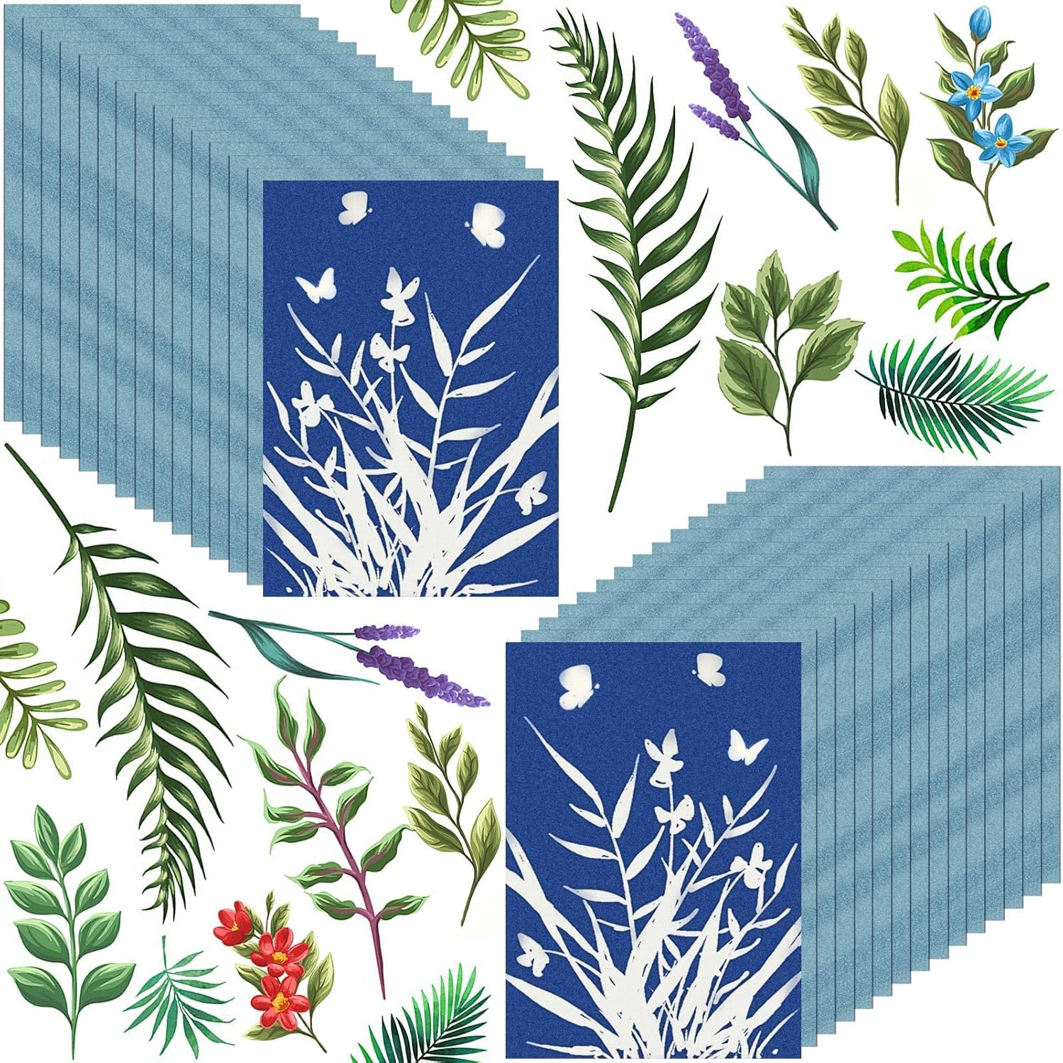 Papel de cianottipo, 30 piezas de papel de impresión solar, papel de impresión de naturaleza de alta sensibilidad, papel de dibujo solar para