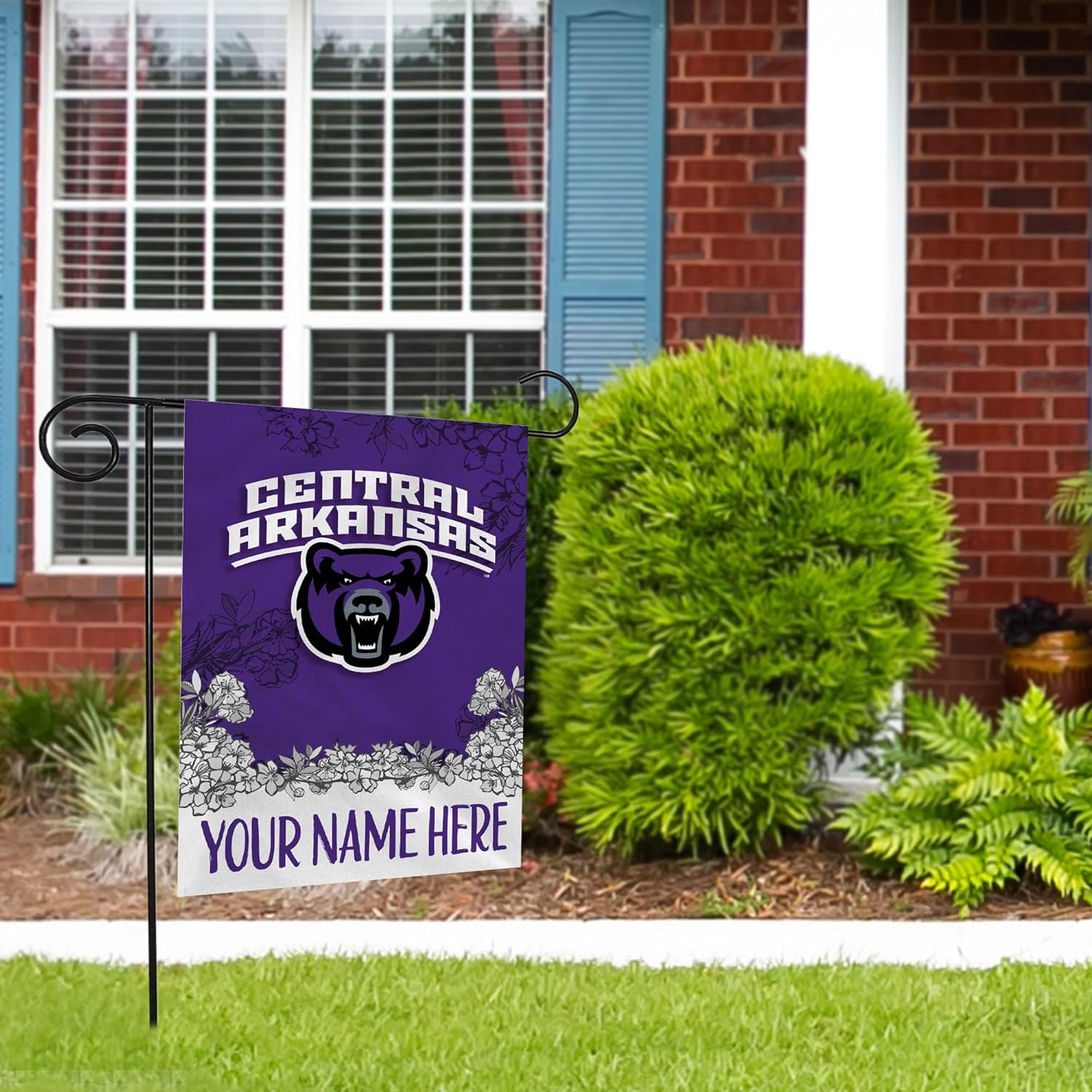 Rico Industries NCAA Central Arkansas Bears – Bandera de jardín personalizada