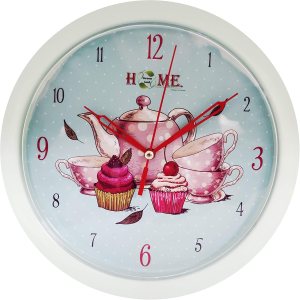 UNIWARE – Reloj de pared para cocina, diseño de té y magdalenas UNIWARE – Reloj de pared para cocina, diseño de té y magdalenas