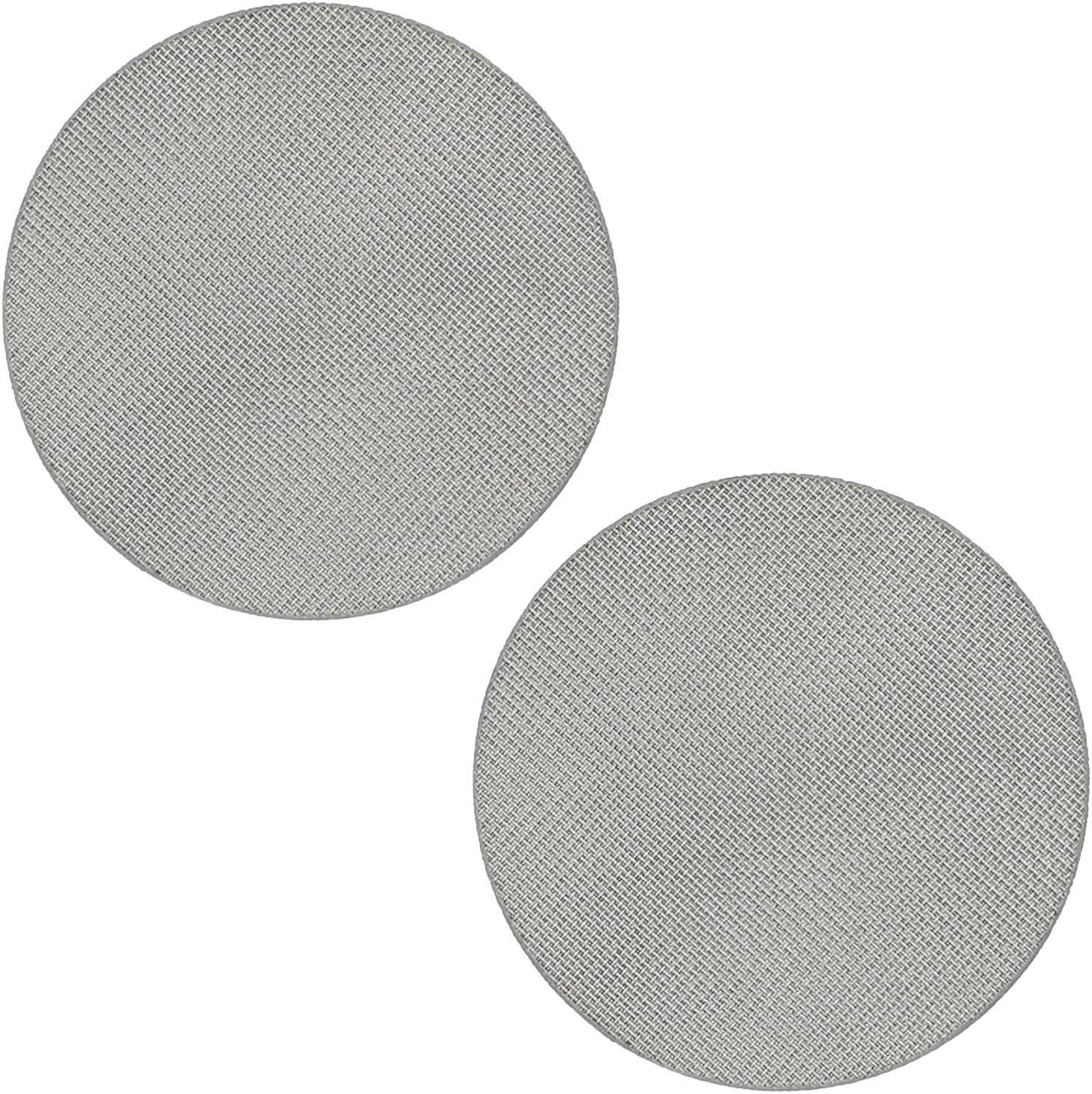 Paquete de 2 pantallas de disco de café de 2.303 in, placa de malla reutilizable de 0.067 in de grosor para cesta de filtro de portafiltro de