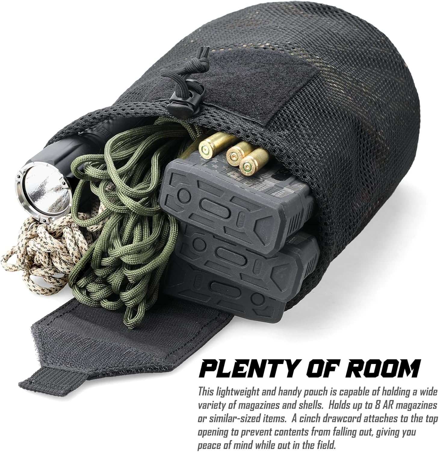 WYNEX Bolsa táctica Molle Dump,Roll-Up Drawstring Magazine Utility Bag plegable