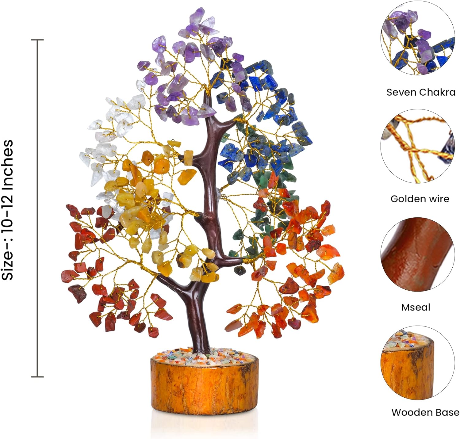 YATHABI Árbol de los siete chakras, árbol de cristal para energía positiva, árbol de dinero de Feng Shui, regalos espirituales para mujeres,