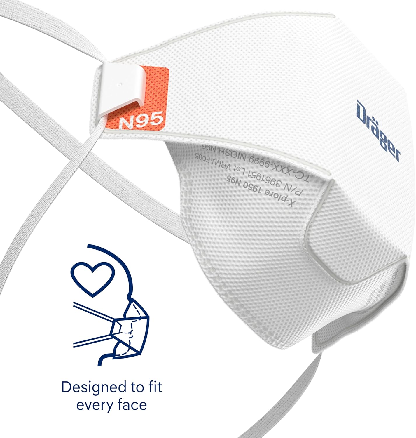 Dräger Máscara respiradora X-plore 1950 N95  Mascarilla respiradora aprobada por NIOSH para construcción, bricolaje, mejoras para el hogar
