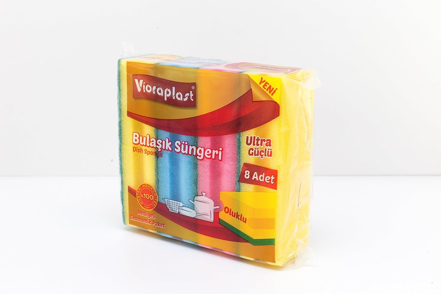 Esponja para platos ultra fuerte corrugado 8 piezas
