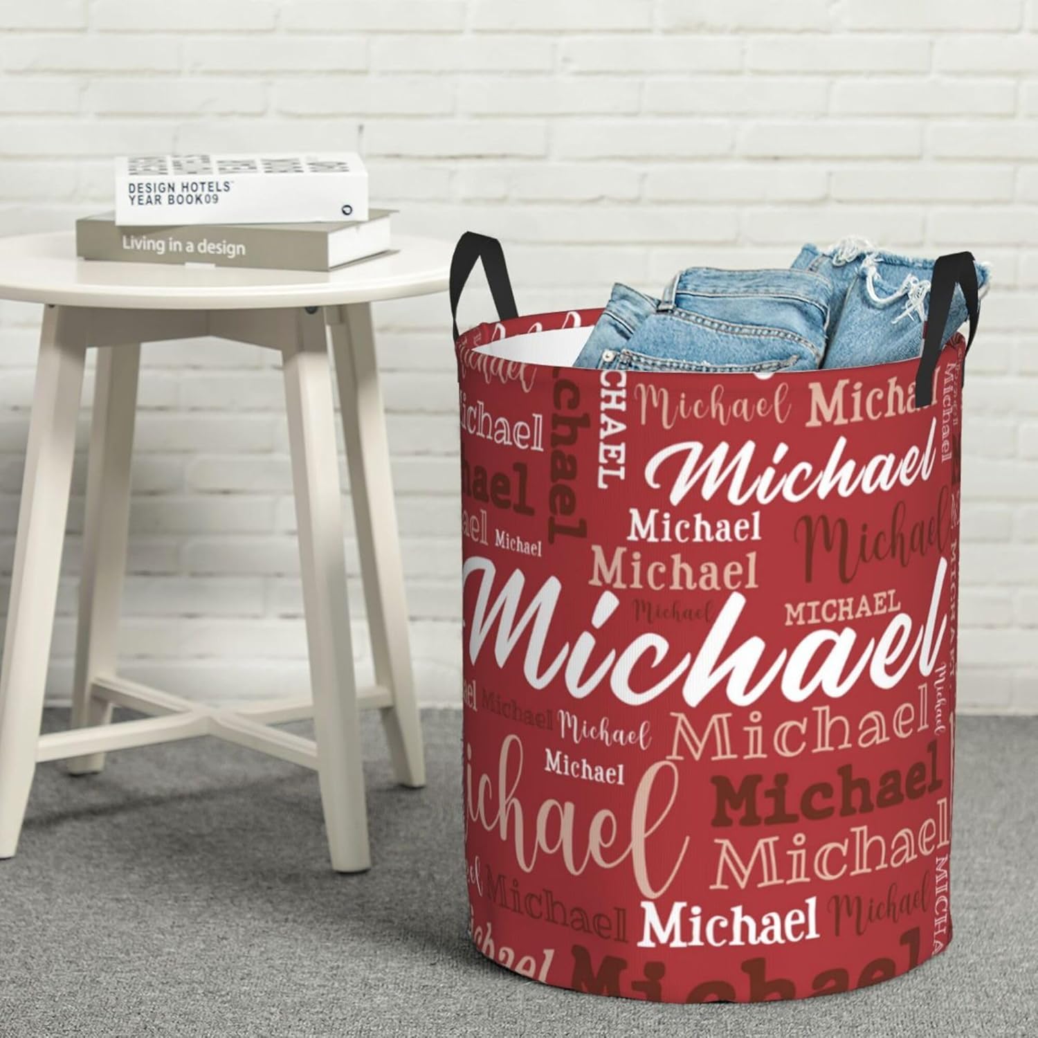 Cesta de lavandería con nombre personalizado, canasta impermeable personalizada con nombre, organizador de almacenamiento de ropa personalizado,