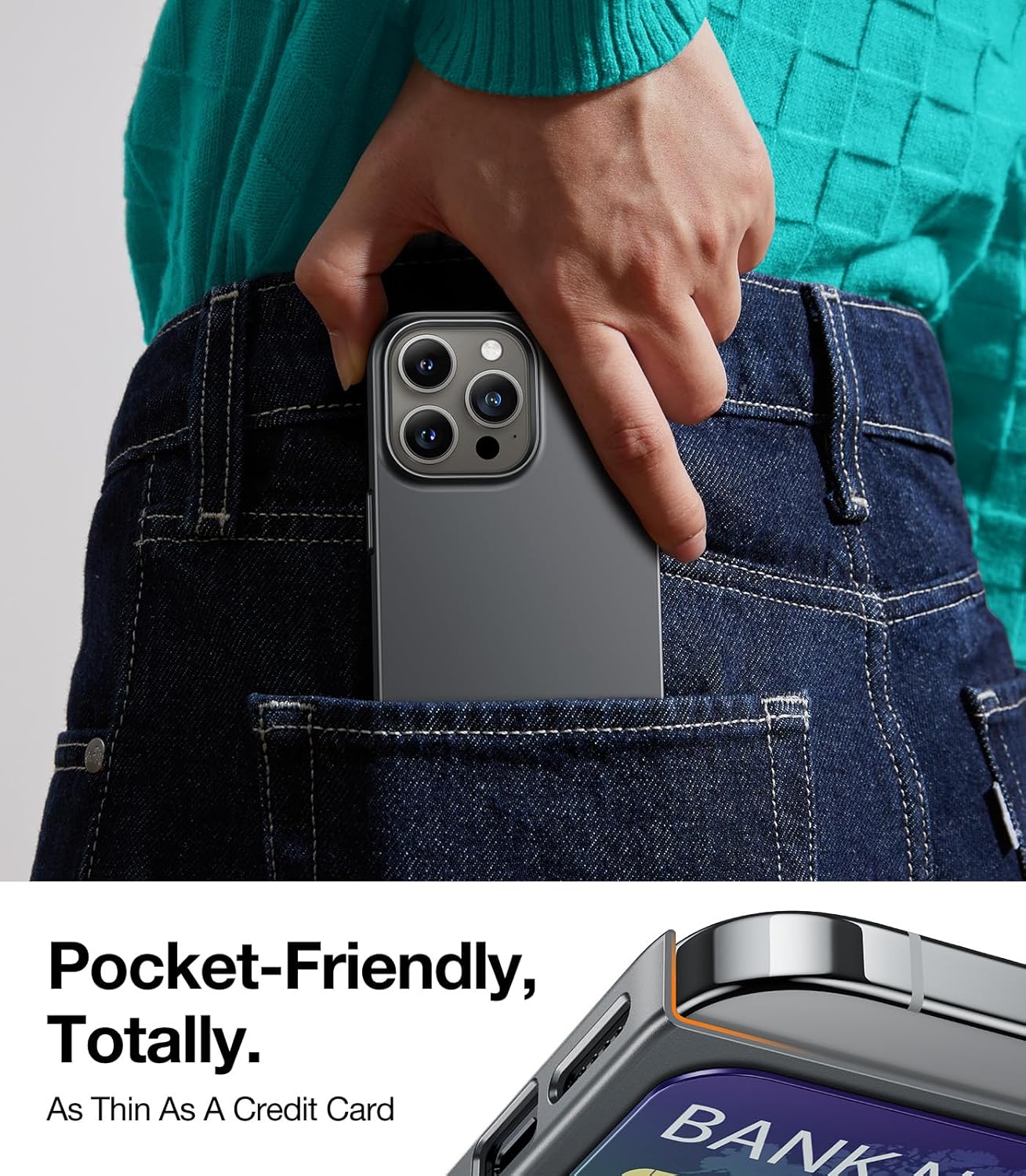 TORRAS Funda delgada diseñada para iPhone 15 Pro de 6.1 pulgadas, funda ultradelgada para iPhone 15 Pro 2023, funda delgada de policarbonato duro