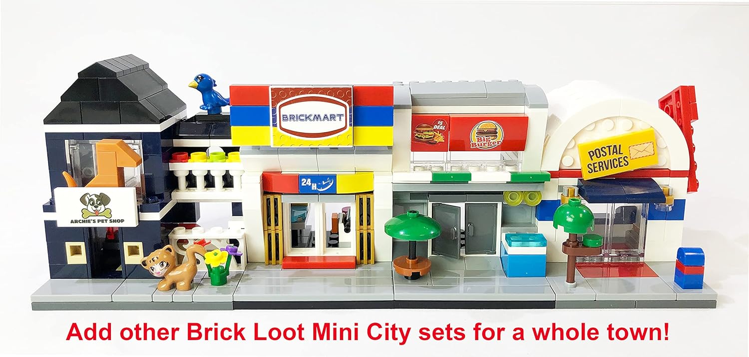 Brick Loot Exclusivo modelo Mini City Archie Pet Shop  Juego de 155 piezas diseñado a medida  Compatible con Lego y otros modelos de marcas