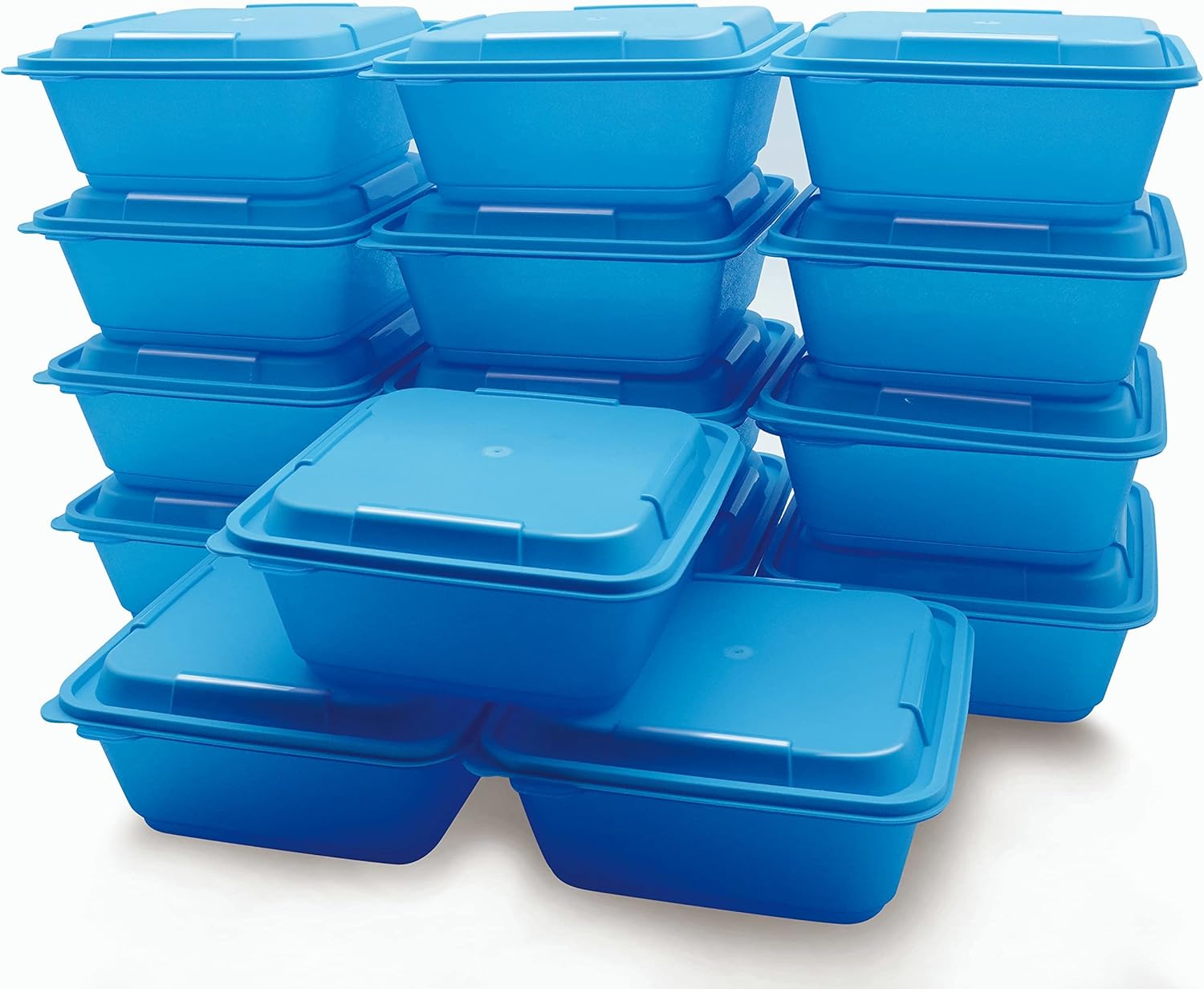 Paquete de 15 recipientes de plástico reutilizables para almacenamiento de alimentos, cajas Bento, contenedor de preparación de comidas para comida