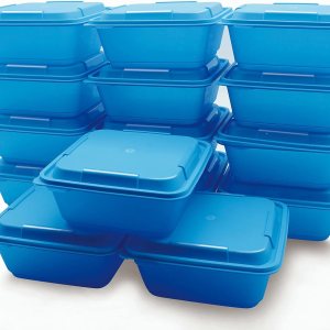 Paquete de 15 recipientes de plástico reutilizables para almacenamiento de alimentos, cajas Bento, contenedor de preparación de comidas para comida Paquete de 15 recipientes de plástico reutilizables para almacenamiento de alimentos, cajas Bento, contenedor de preparación de comidas para comida
