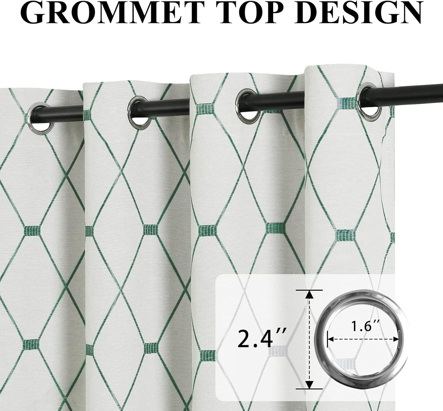 Cortinas bordadas de 84 pulgadas de largo, juego de 2 paneles para sala de estar, dormitorio, cortinas texturizadas de lino de algodón con textura
