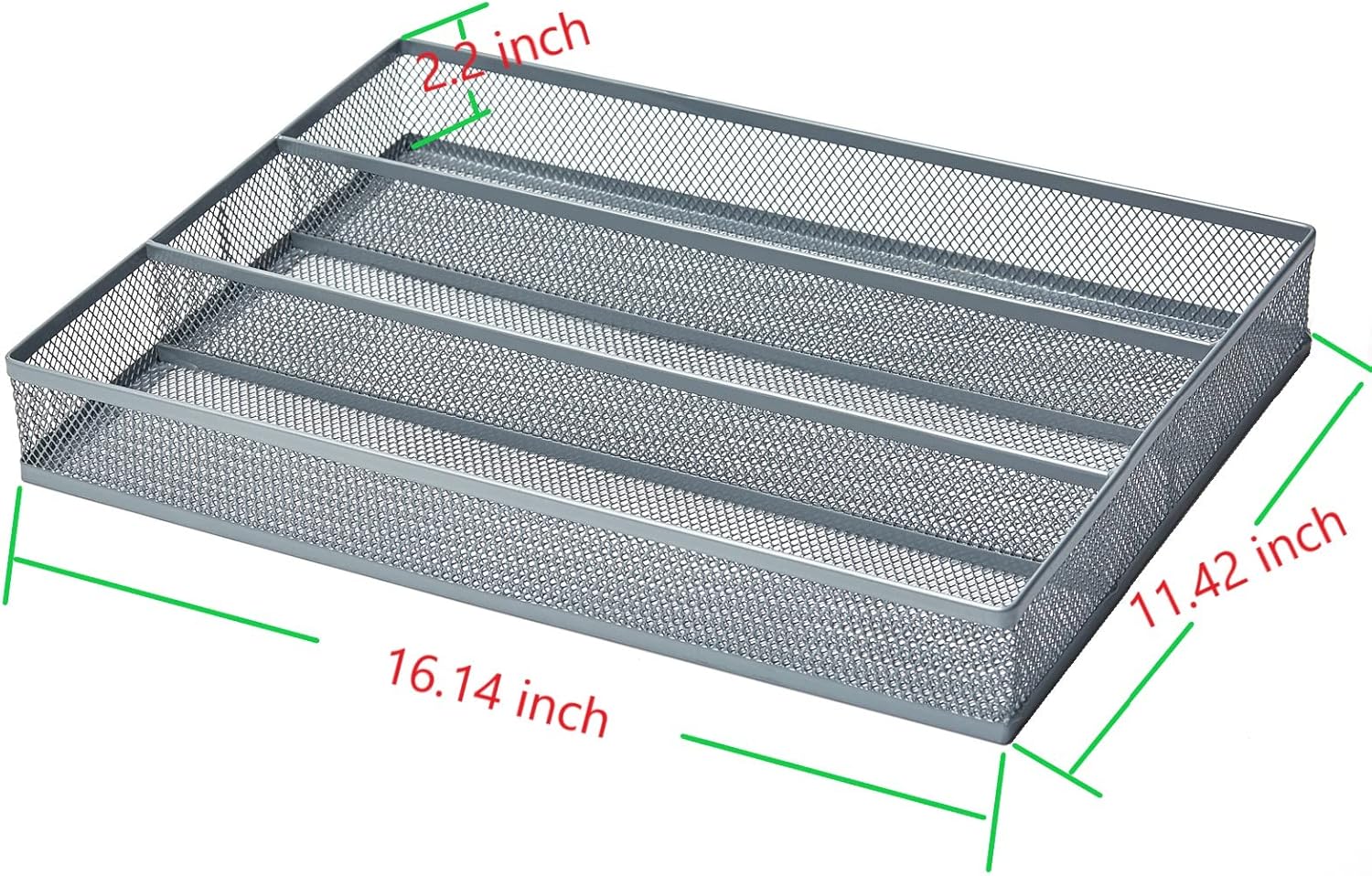 SETTFRFE Organizador de cajones de malla metálica 2P, organizador de cubiertos, soporte para cubiertos, bandeja de utensilios de cocina para cajón,