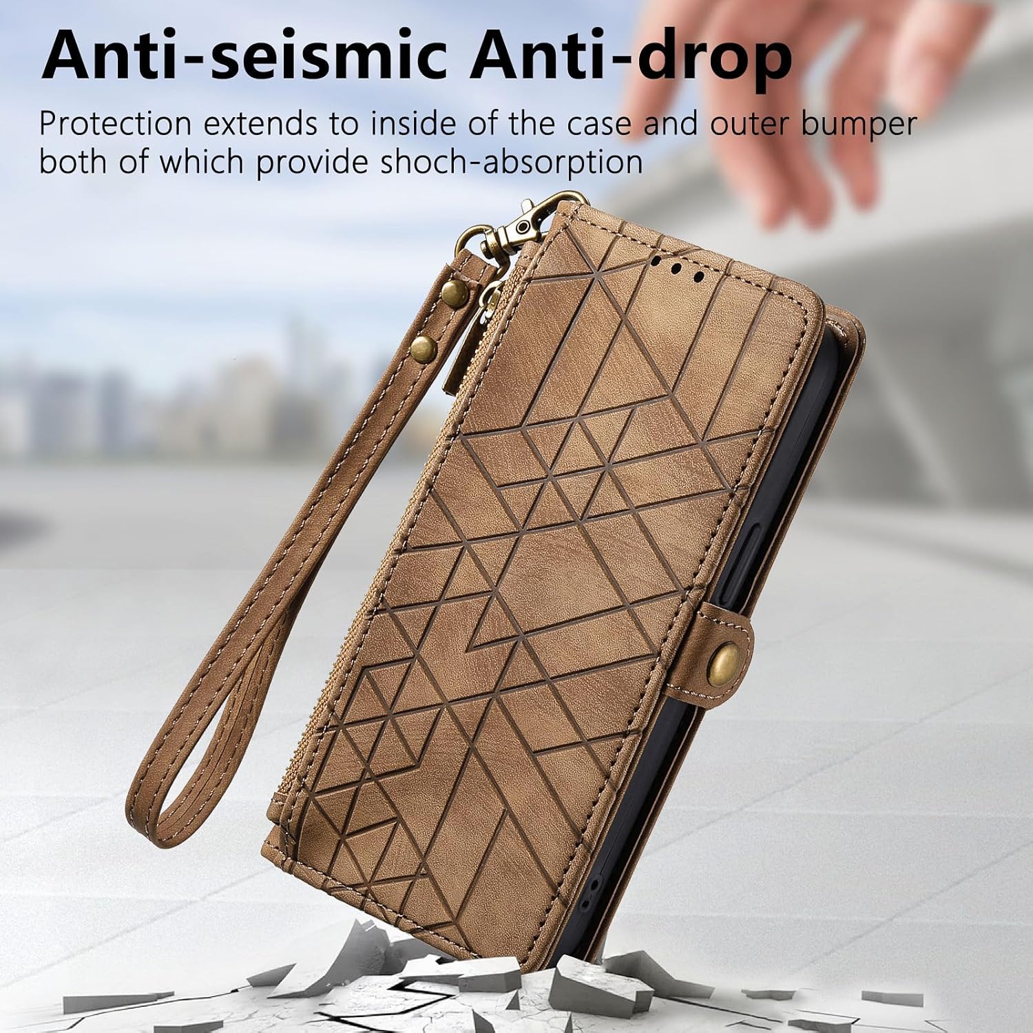 Asuwish Funda de teléfono para Samsung Galaxy S21 5G de 6.2 pulgadas con protector de pantalla de vidrio templado y correa para la muñeca de cuero