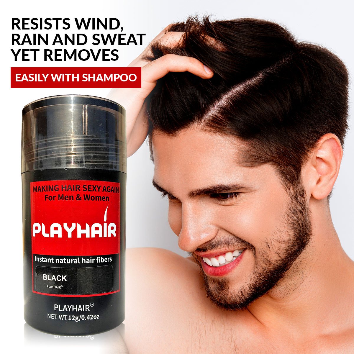 Fibras naturales de queratina para la construcción del cabello para ocultar la calvicie al instante adelgazando el cabello y cubrirse para hombres y