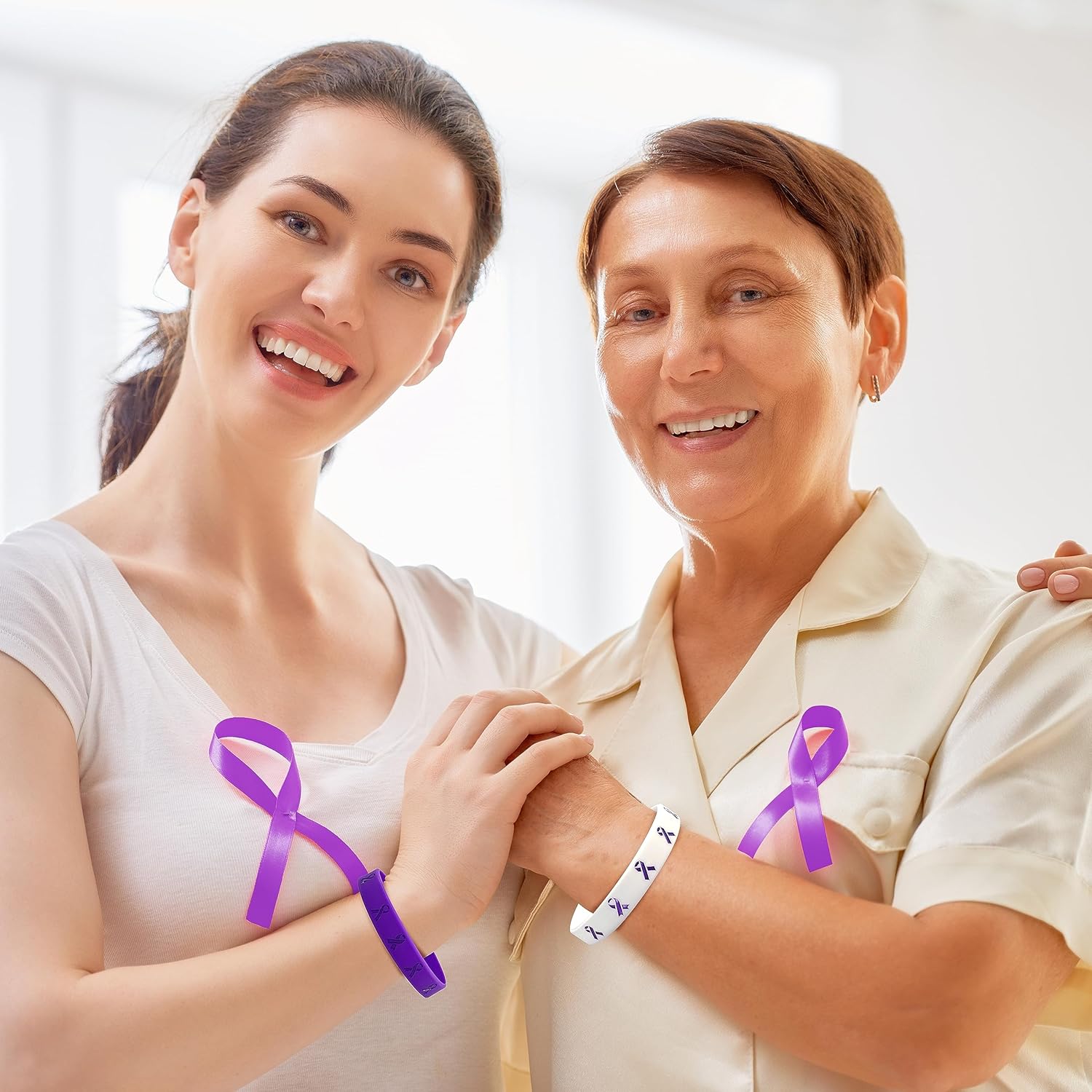 Pulseras de cinta morada, esperanza, fuerza, fe, coraje, conciencia de salud, pulseras de silicona unisex para aumentar la conciencia sobre el abuso
