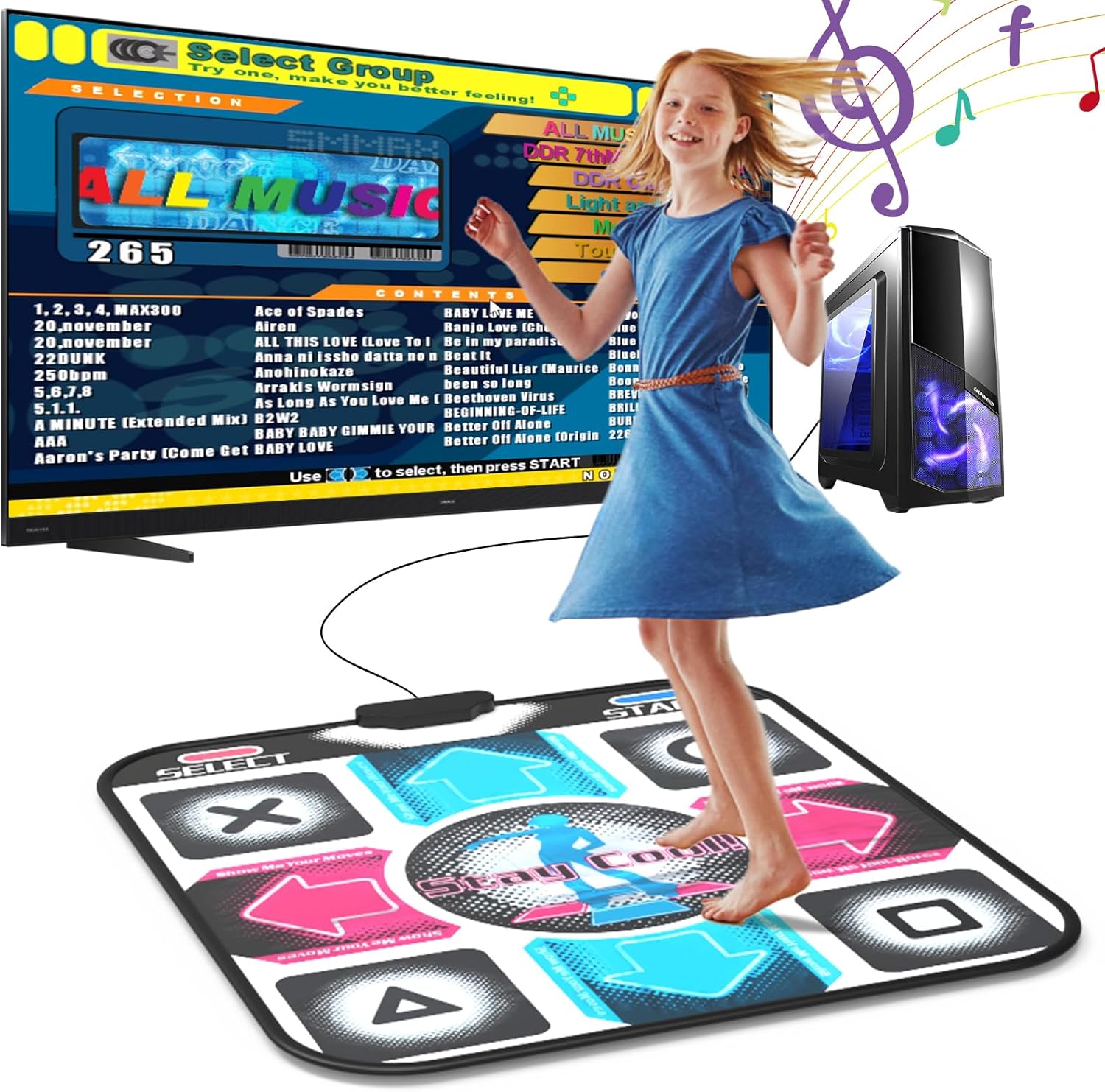 Alfombrilla de baile USB para PCcomputadora, almohadilla de baile mejorada para ejercicio y fitness con software de juego de baile, compatible con