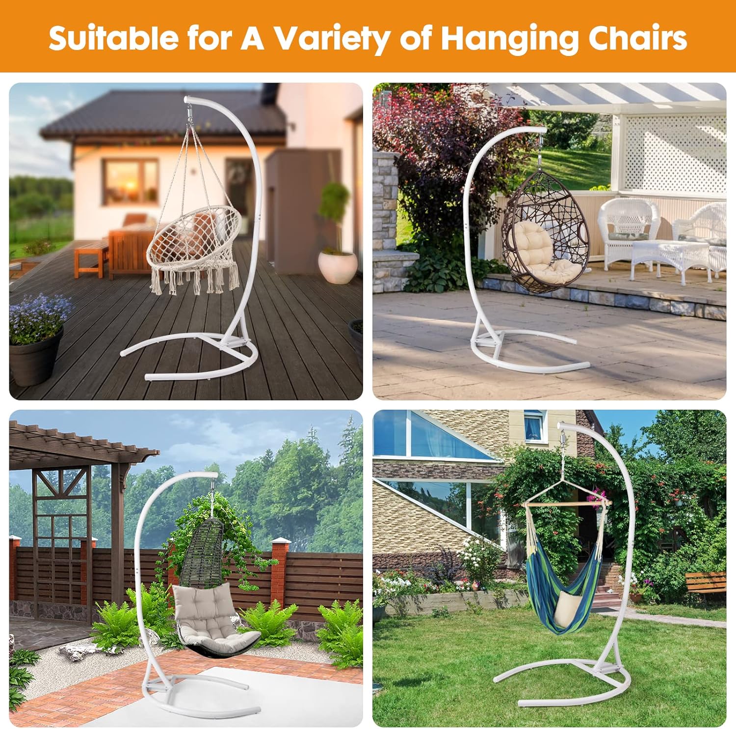 TheirNear Soporte para silla hamaca (solo soporte), soporte para colgar silla de huevosilla de columpio, solo soporte para silla colgante de