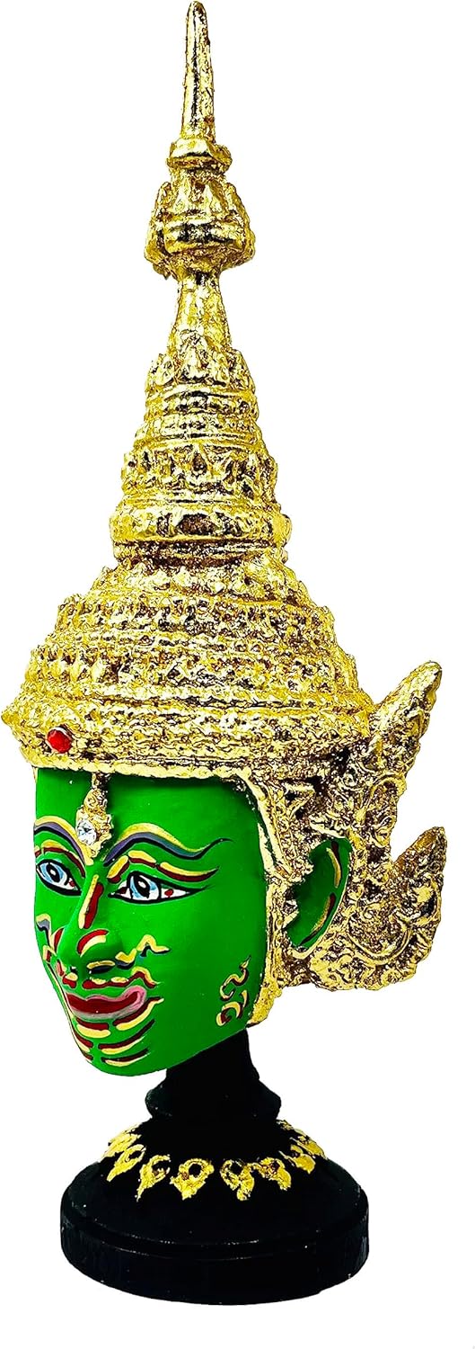 BUDDHO Máscara tailandesa de Khon, esculturas tailandesas, drama ramayana, coleccionable, decoración tailandesa, manualidades, decoración, figura de