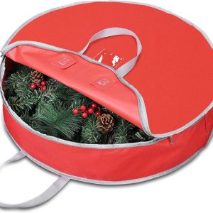 Yescom Bolsa de almacenamiento para coronas de Navidad de 25 pulgadas, protege coronas artificiales, doble cremallera, asas duraderas y ranura para Yescom Bolsa de almacenamiento para coronas de Navidad de 25 pulgadas, protege coronas artificiales, doble cremallera, asas duraderas y ranura para