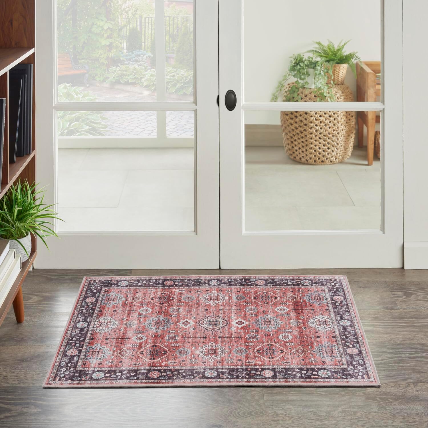 Nourison Fulton Medallion – Alfombra de 2 x 3 pies, fácil de limpiar, no se desprende, para dormitorio, sala de estar, comedor y cocina (2 x 3)