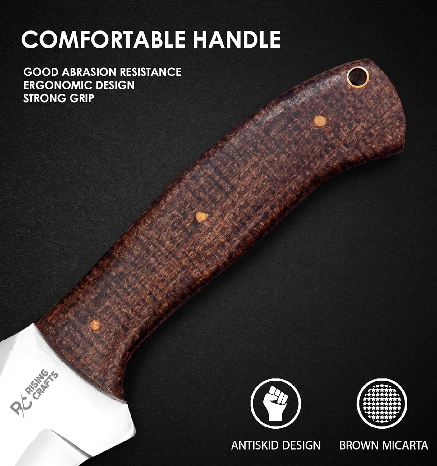 Cuchillo rastreador D2 hecho a mano con funda de transporte horizontal, hoja fija, supervivencia, táctica, espiga completa, caza, bushcraft,