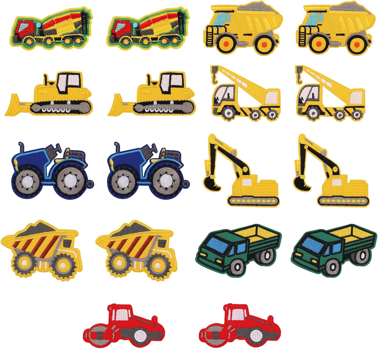 Parches de planchado de vehículos de ingeniería para ropa de niños, 9 estilos interesantes parches para planchar para ropa, vehículos de ingeniería,