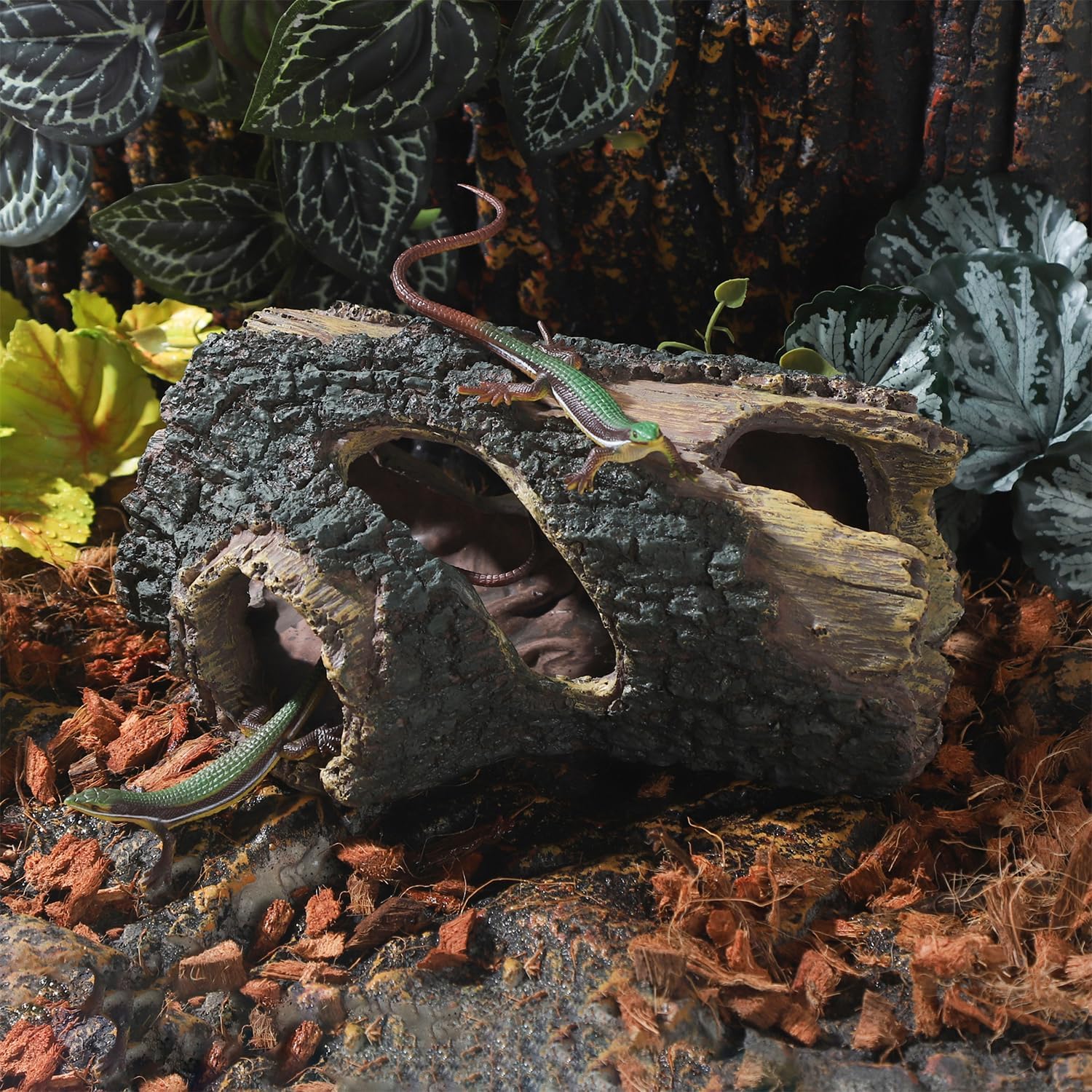 Decoraciones de madera para acuario, troncos falsos de resina, decoración de terrario, escondite de acuario para cuevas de peces, tortugas pequeñas,