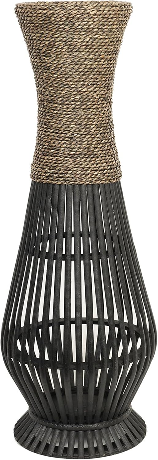 Hosley jarrón para piso de madera de bambú. Regalo ideal para casa, oficina, spa, sala de Reiki, ambientes orgánicosnaturales, bodas, decoración con
