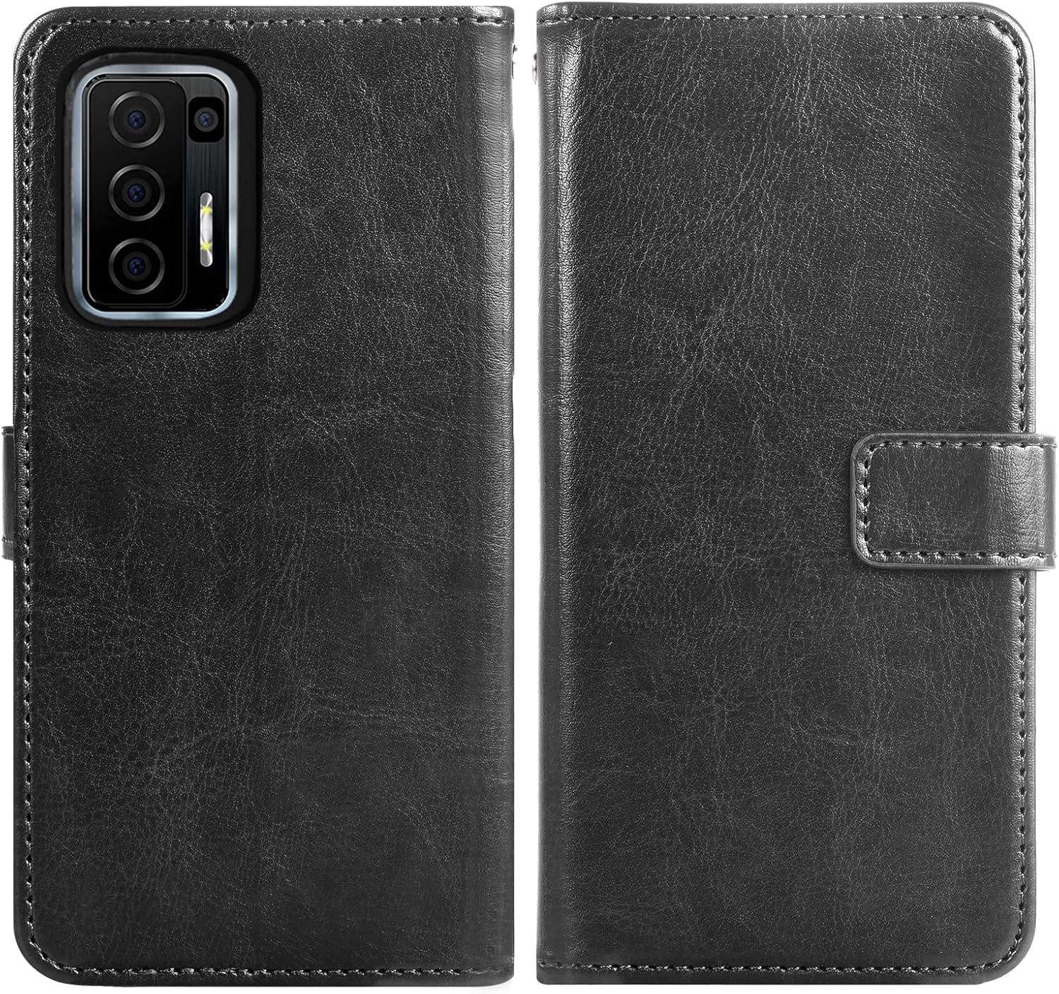 Asuwish Funda tipo cartera compatible con BLU F91 5G 2022, protector de pantalla de vidrio templado y soporte de cuero para tarjetas, accesorios