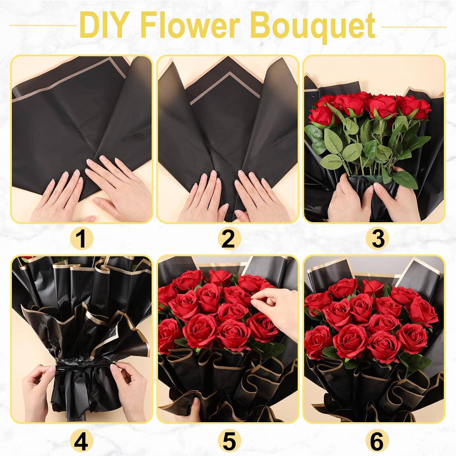 163 piezas de accesorios para ramo de flores, incluye papel de regalo de flores, cabeza de diamante, alfileres rectos, mini corona, decoración de