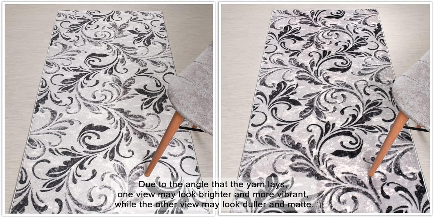 Tapete de largo personalizado, antideslizante, moderno, floral, para entrada, pasillo, cocina, lavandería, lavable a máquina, peso ligero, 26