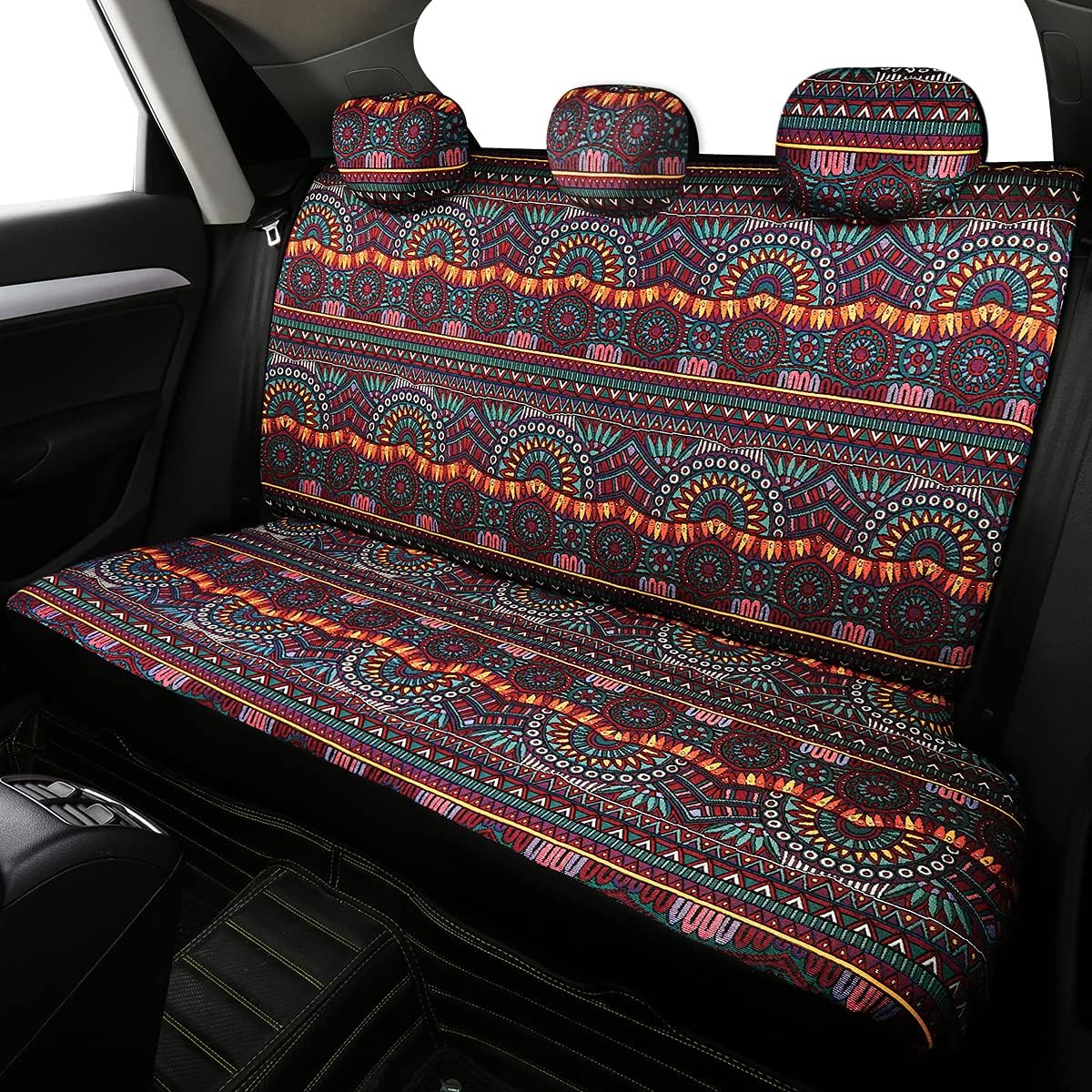 P&J – Manta duradera para asiento de cubo para automóvil, diseño bohemio mágico, ajuste universal para autos, SUV, camionetas, furgonetas