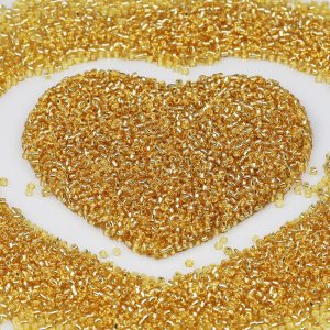 Cuentas de semillas de oro transparentes de 0.079 pulgadas para hacer joyas, 3.88 oz, alrededor de 9800 unidades, cuentas de vidrio 120 para hacer Cuentas de semillas de oro transparentes de 0.079 pulgadas para hacer joyas, 3.88 oz, alrededor de 9800 unidades, cuentas de vidrio 120 para hacer