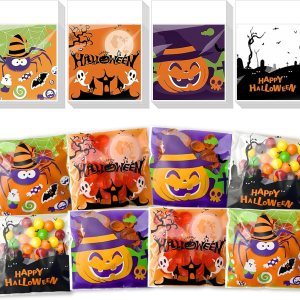 200 bolsas de celofán para dulces de Halloween, autoadhesivas, transparentes, bolsas de regalo para suministros de fiesta de Halloween (3.94 x 3.94 200 bolsas de celofán para dulces de Halloween, autoadhesivas, transparentes, bolsas de regalo para suministros de fiesta de Halloween (3.94 x 3.94