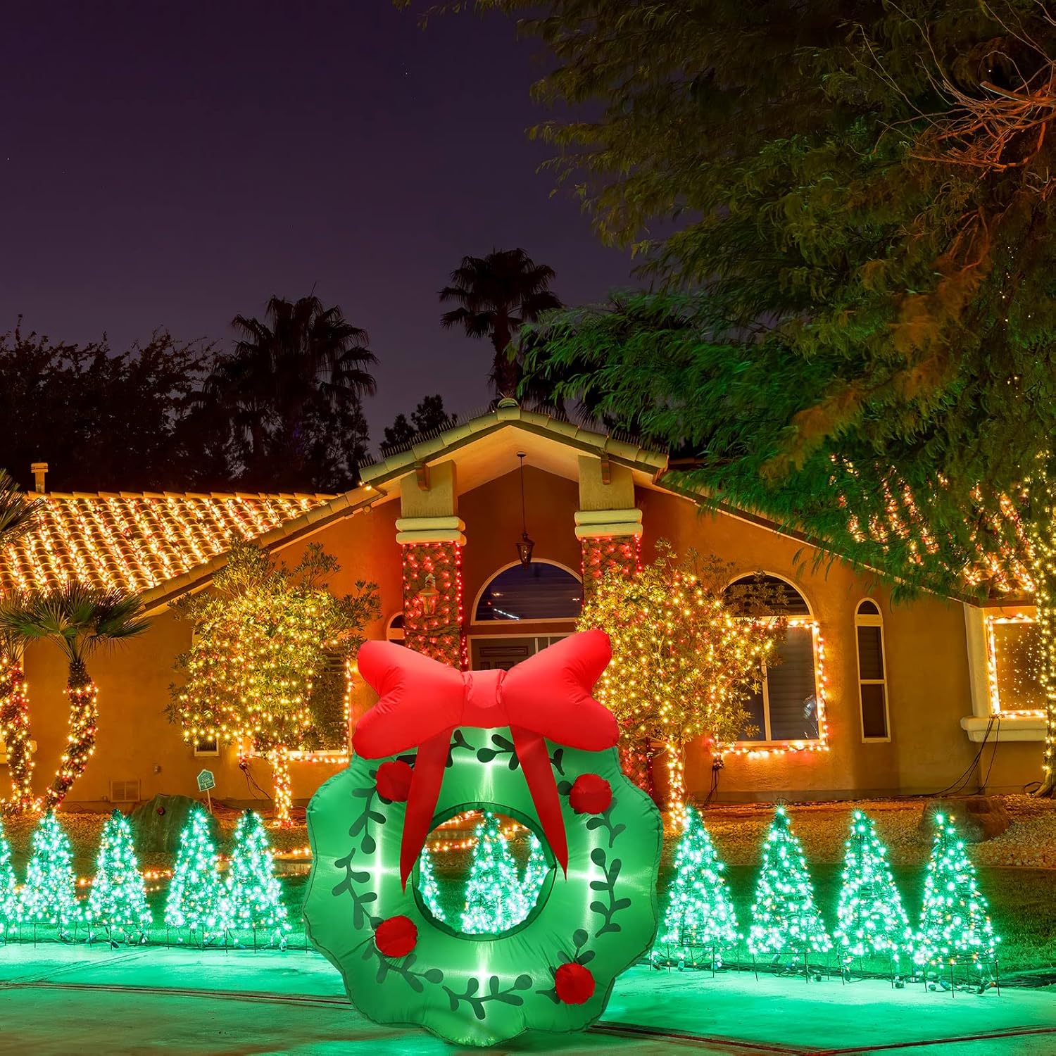 Luces LED inflables de Navidad de 3 pies, decoración de patio, decoración inflable para colgar de Navidad al aire libre, para césped, patio, jardín,