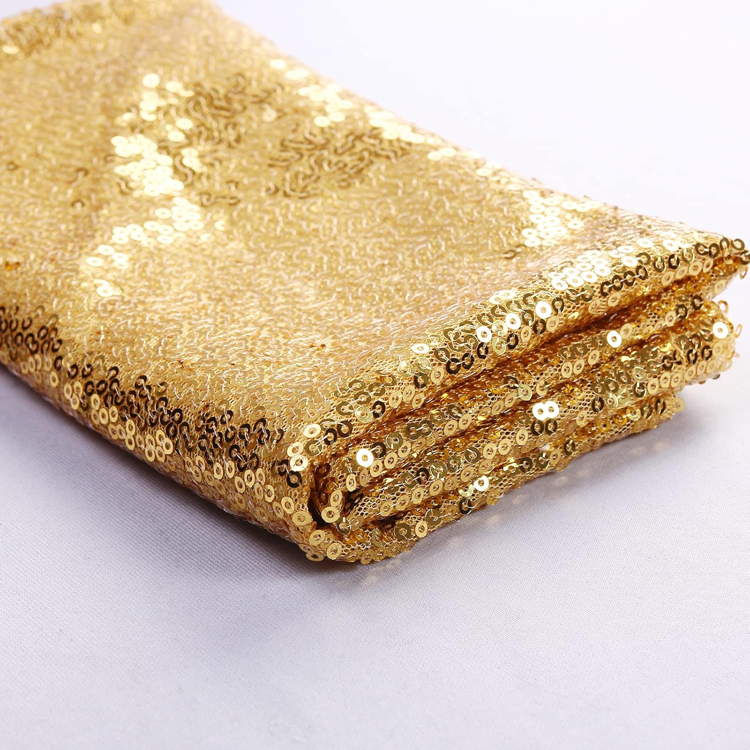 SquarePie Fundas para respaldo de silla, 10 fundas para sillas de lentejuelas doradas con purpurina, fundas decorativas para sillas brillantes para