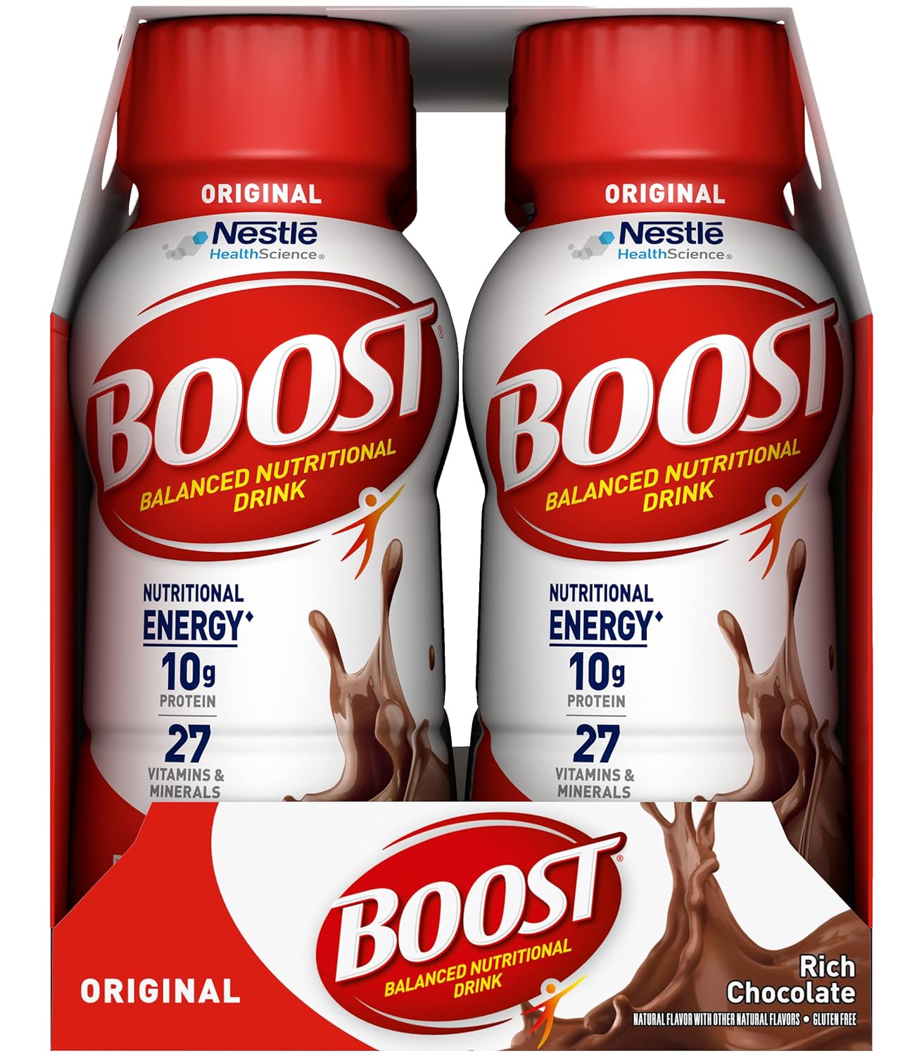 Boost Bebida nutricional completa original (8 onzas líquidas (paquete de 2), chocolate)