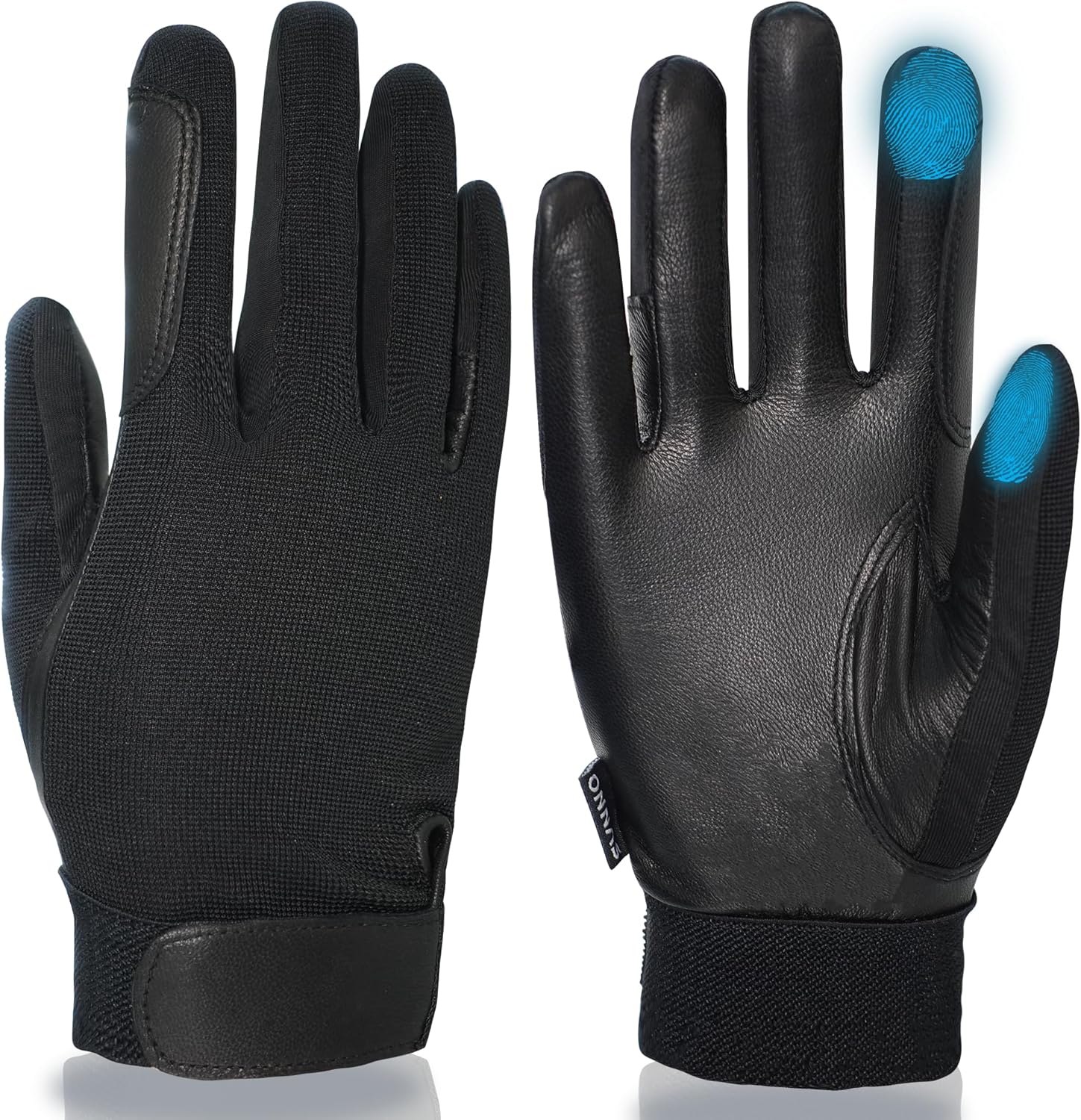 ONNAS Premium Goat Leather Equestrian Horse Riding Gloves Women for Outdoor, Touchscreen Professional GripPro Breathable Windproof for Girls Ladies