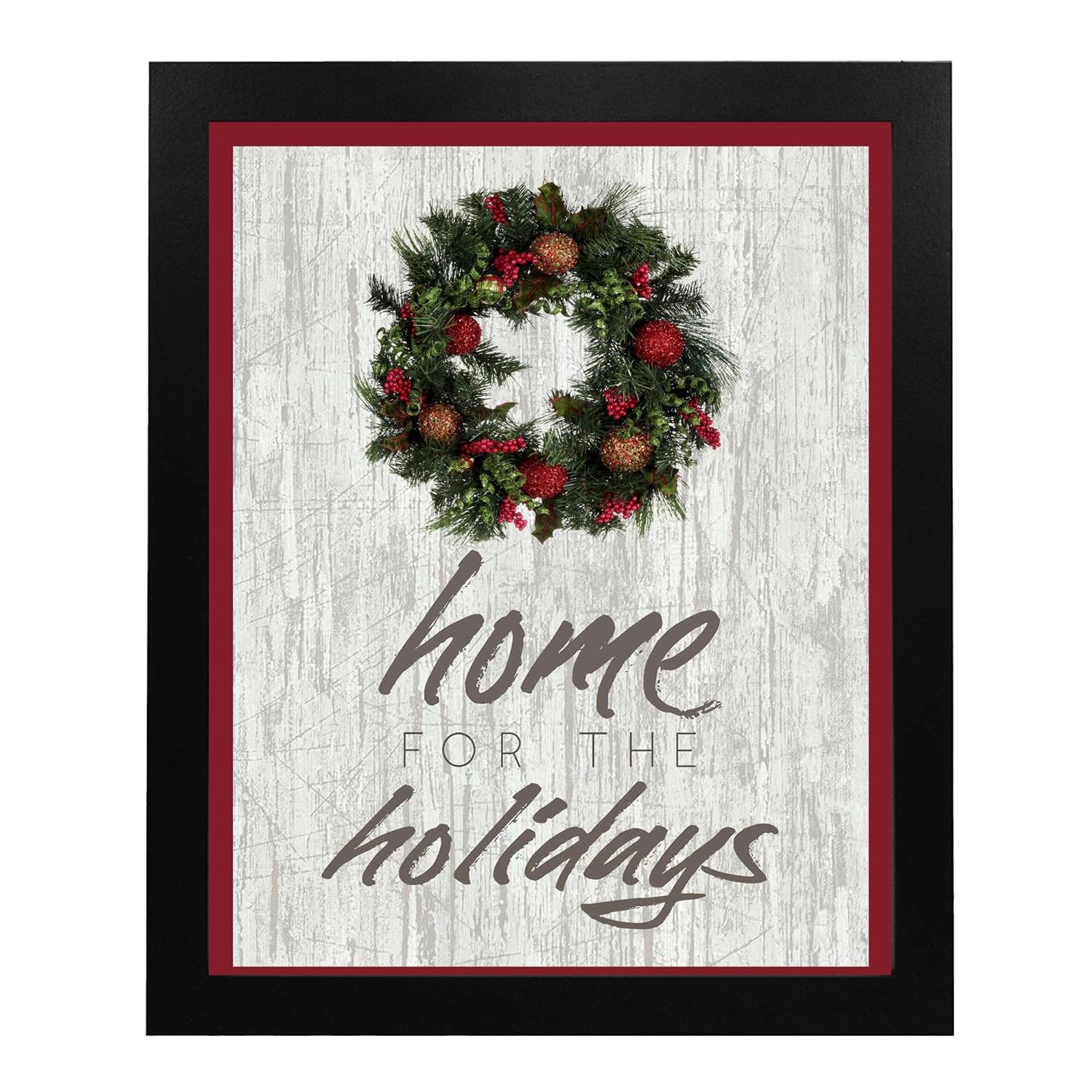 Home for the Holidays – Holiday Wall Art, This Inspirational Christian Wall Art Aesthetic Print wReplica Wood Design Is Perfect For Home Decor,