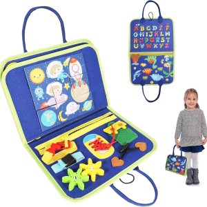 Tabla de actividades para niños pequeños de 1, 2, 3, 4 años, juguetes Montessori para niñas de 1 año, juguete sensorial de viaje para aprender Tabla de actividades para niños pequeños de 1, 2, 3, 4 años, juguetes Montessori para niñas de 1 año, juguete sensorial de viaje para aprender