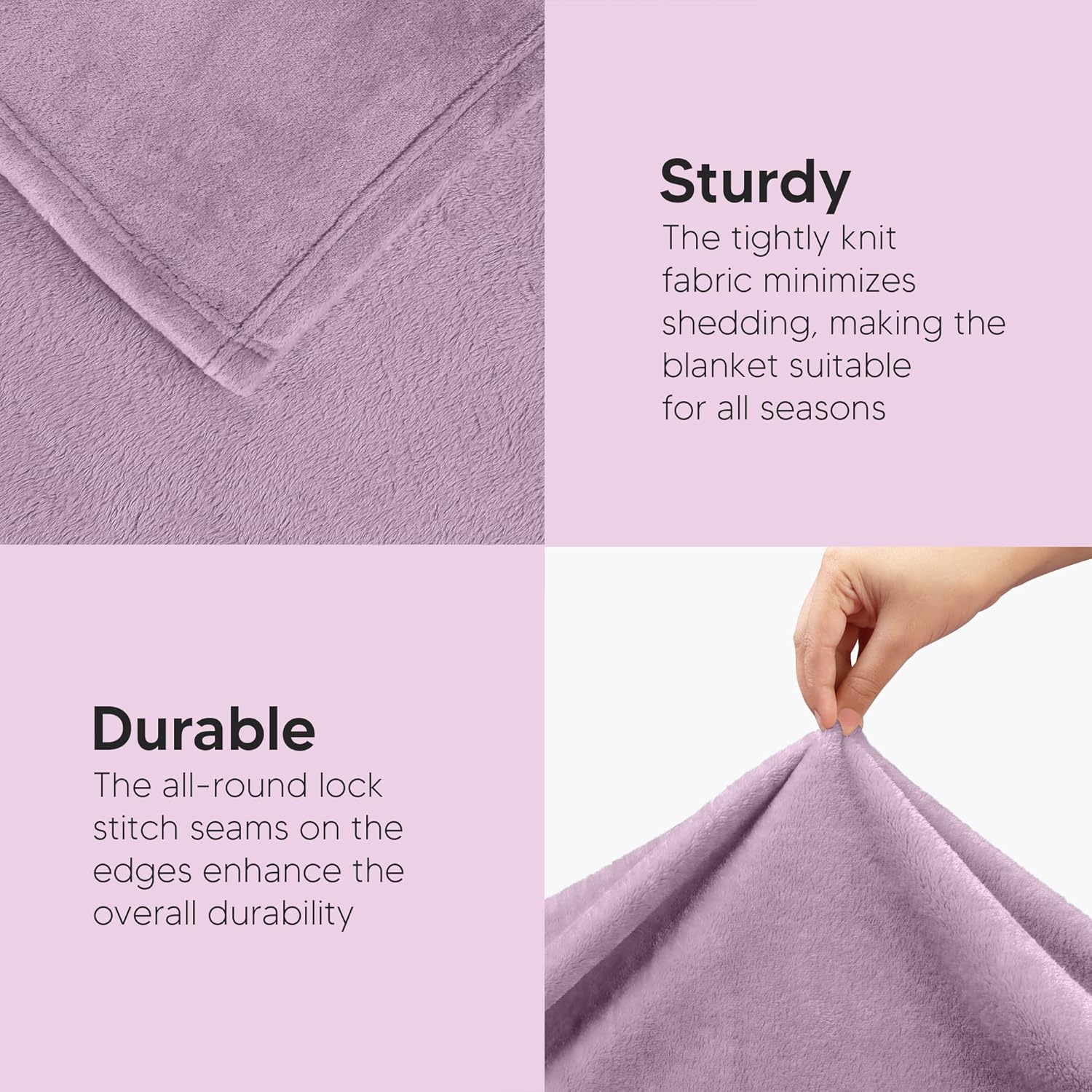 Utopia Bedding Manta de forro polar, tamaño King, color lila, de 10.58 ozm, de lujo, mullida, suave, antiestática, de microfibra (90 x 102 pulgadas)