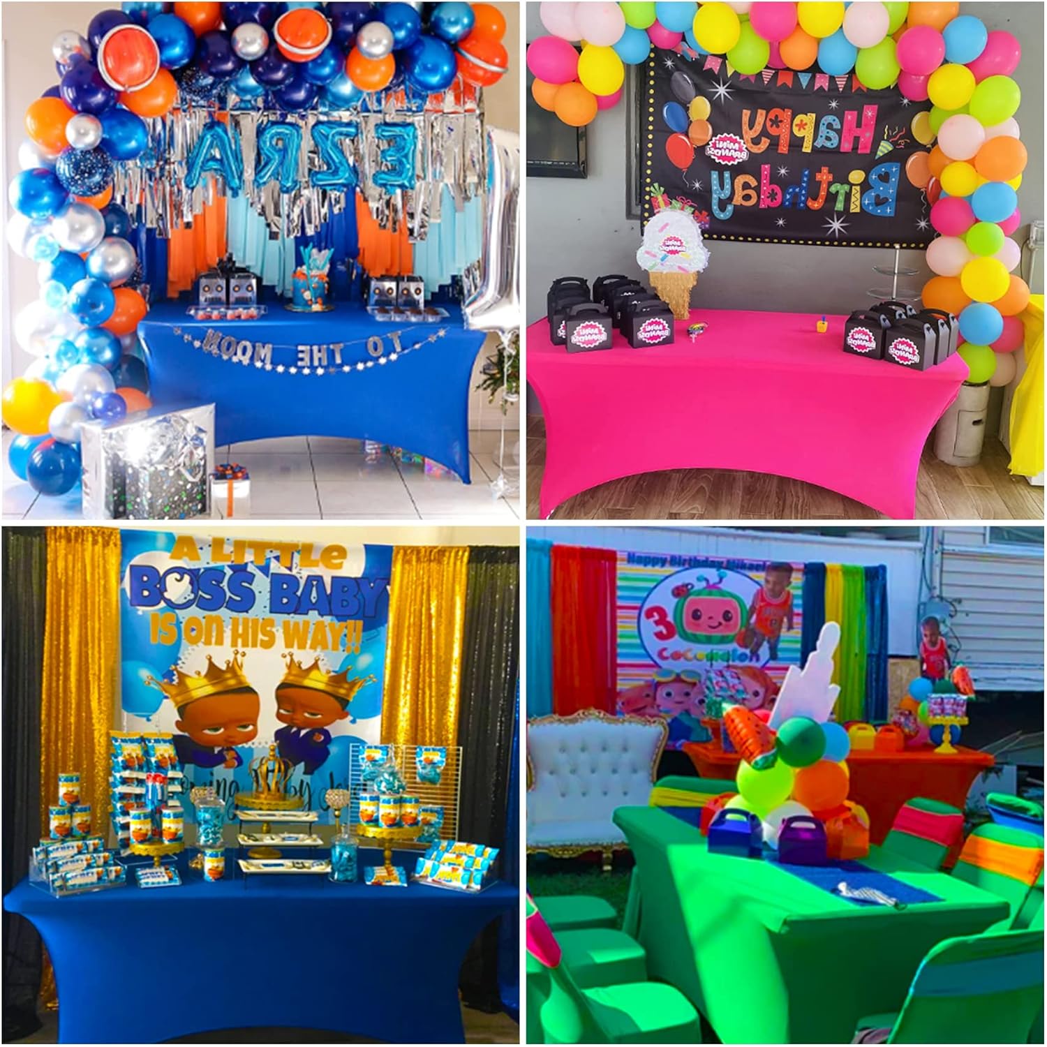 SUPERO Mantel de elastano impermeable para mesa de 6 pies, universal, elástico, para fiestas, banquetes, bodas y eventos, color rosa
