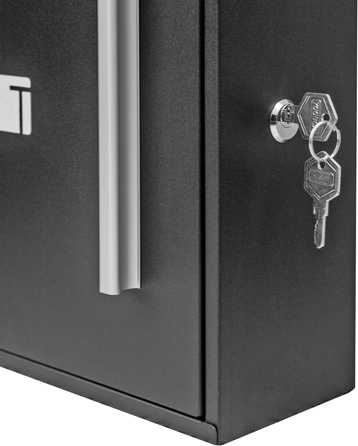 Buzón de seguridad con bloqueo, montaje en pared, buzón de correo de acero galvanizado de gran capacidad, buzón de correo para exteriores, 13 x 12 x