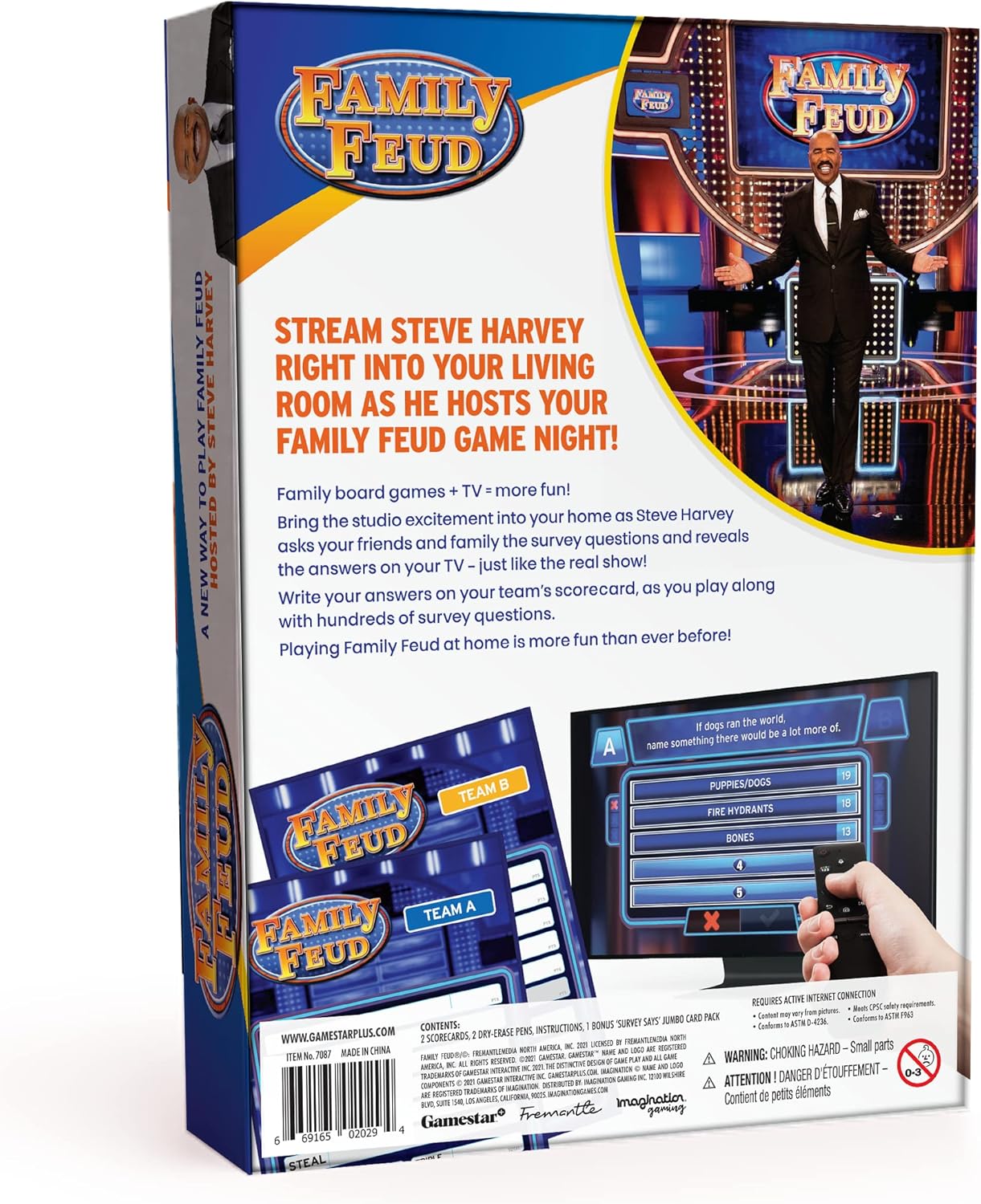 FEUD familiar con Steve Harvey Game, Transmite a Steve directamente en tu sala de estar, aplicación Gamestar+, Estudio emoción en casa, cientos de