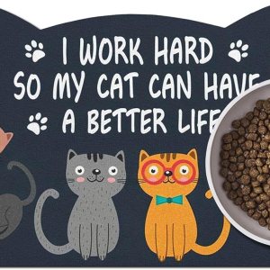 Tapete de comida para gatos de interior  Sin manchas fácil de limpiar suministros para mascotas  Cuencos para gatos de interior (gris oscuro, 19 x 9 Tapete de comida para gatos de interior  Sin manchas fácil de limpiar suministros para mascotas  Cuencos para gatos de interior (gris oscuro, 19 x 9