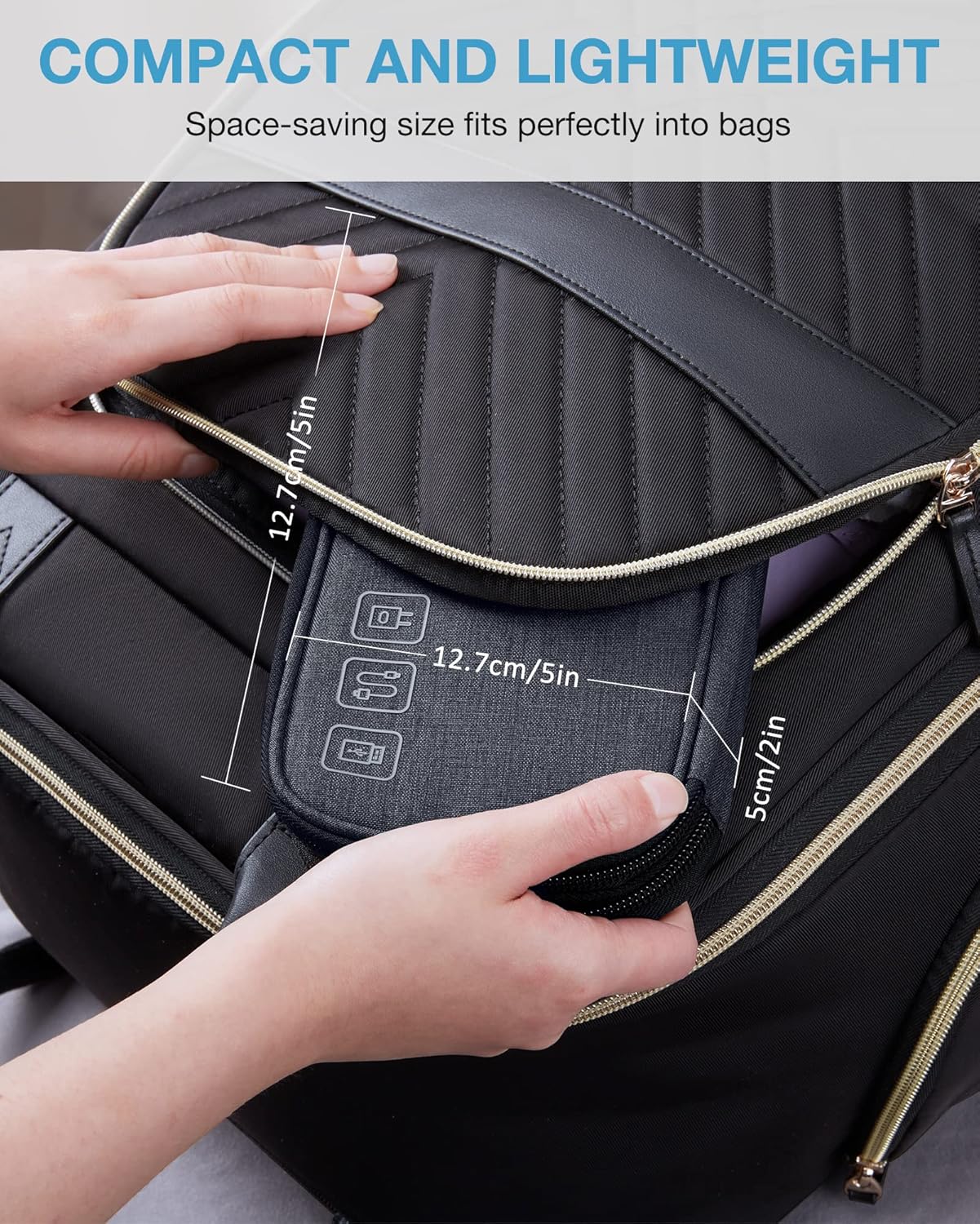 BAGSMART Organizador de cables de viaje, organizador de cables de viaje, organizador electrónico, funda de viaje, artículos esenciales de viaje para