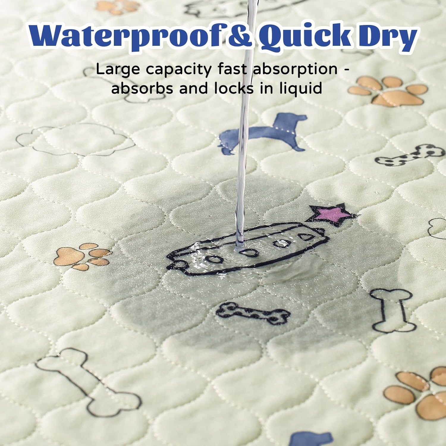 Almohadillas lavables para orina de perros, impermeables, 48 x 48 pulgadas, reutilizables, superabsorbentes, antideslizantes, almohadillas para
